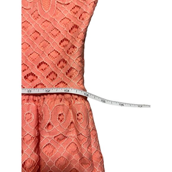 Love, Fire Coral Lace Dress Size Medium Wedding Guest - Picture 6 of 7